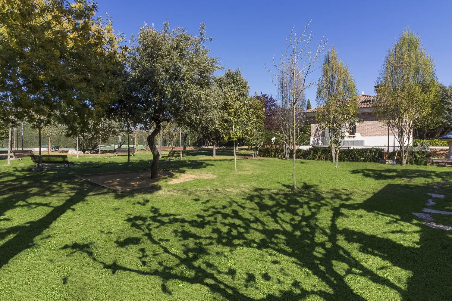 Jardín con arbolado y sombra en Quinta de Serena